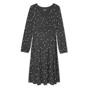Maternity Dress by Ingrid & Isabel Women's Polka Dot Knit - Black - Size: XS